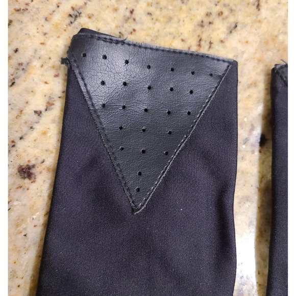 Vintage One Size Fits All Black Nylon Leather Stretch 8" Driving Gloves New?? - Picture 2 of 15